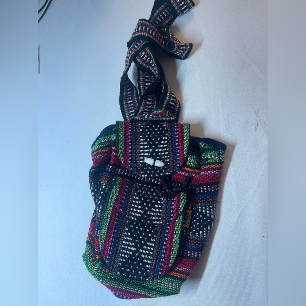 Multicolor Patterned Women's Mini Backpack Bag - image 1